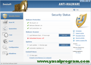 securitystatus Emsisoft Anti-Malware Kampanya