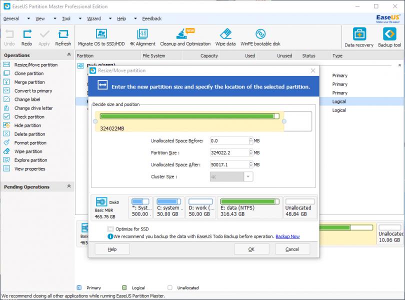 EaseUS Partition Master Profesyonel