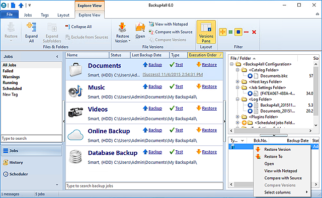 Backup4all,Backup4all Lite,Backup4all Portable