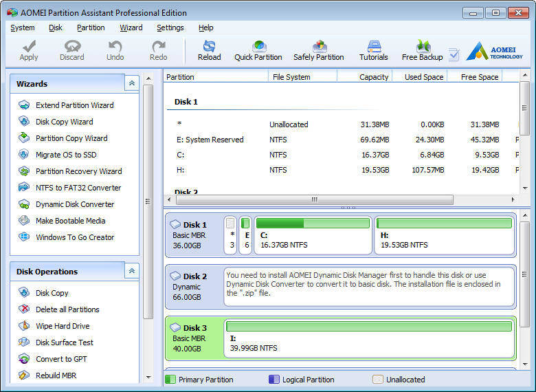 AOMEI Partition Assistant Pro