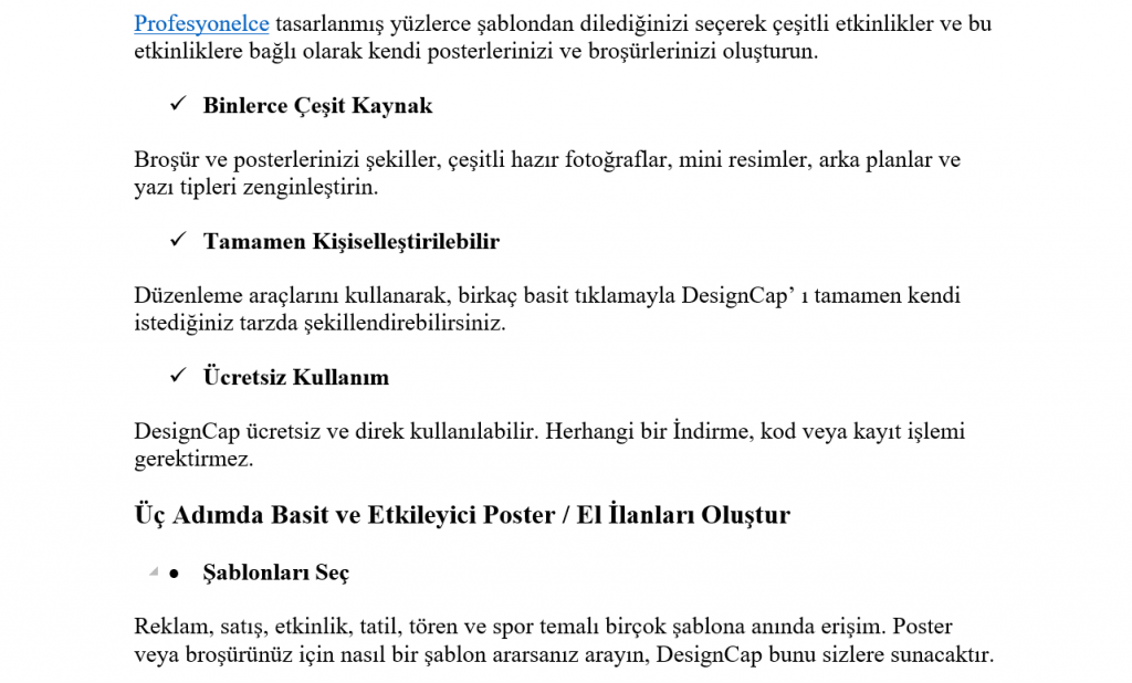 DesignCap şablon